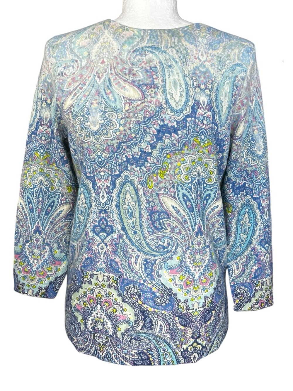 Talbots Cashmere Paisley Top S Crewneck Long Sleeve